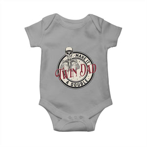 Funny Skeleton Twin Dad Make It A Double Baby Onesie Expecting Fathers Day Gift TS12 Sport Gray Print Your Wear