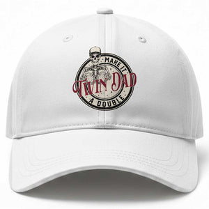 Funny Skeleton Twin Dad Make It A Double Baseball Cap Expecting Fathers Day Gift TS12 Print Your Wear