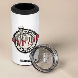 Funny Skeleton Twin Dad Make It A Double 4 in 1 Can Cooler Tumbler Expecting Fathers Day Gift TS12 Print Your Wear