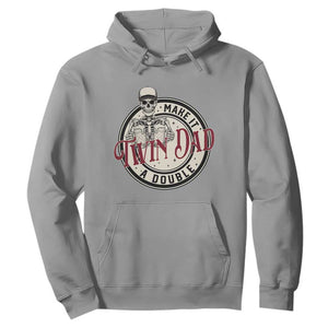 Funny Skeleton Twin Dad Make It A Double Hoodie Expecting Fathers Day Gift TS12 Sport Gray Print Your Wear