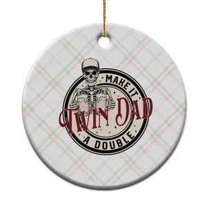 Funny Skeleton Twin Dad Make It A Double Ceramic Ornament Expecting Fathers Day Gift TS12 1pc Christmas Plaid Print Your Wear