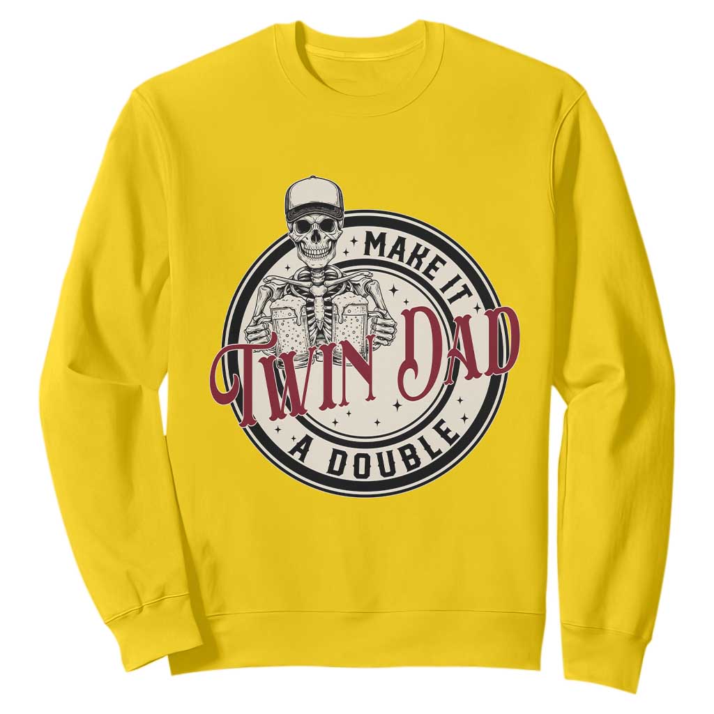 Funny Skeleton Twin Dad Make It A Double Sweatshirt Expecting Fathers Day Gift TS12 Daisy Print Your Wear