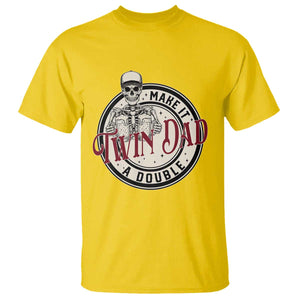 Funny Skeleton Twin Dad Make It A Double T Shirt Expecting Fathers Day Gift TS12 Daisy Print Your Wear