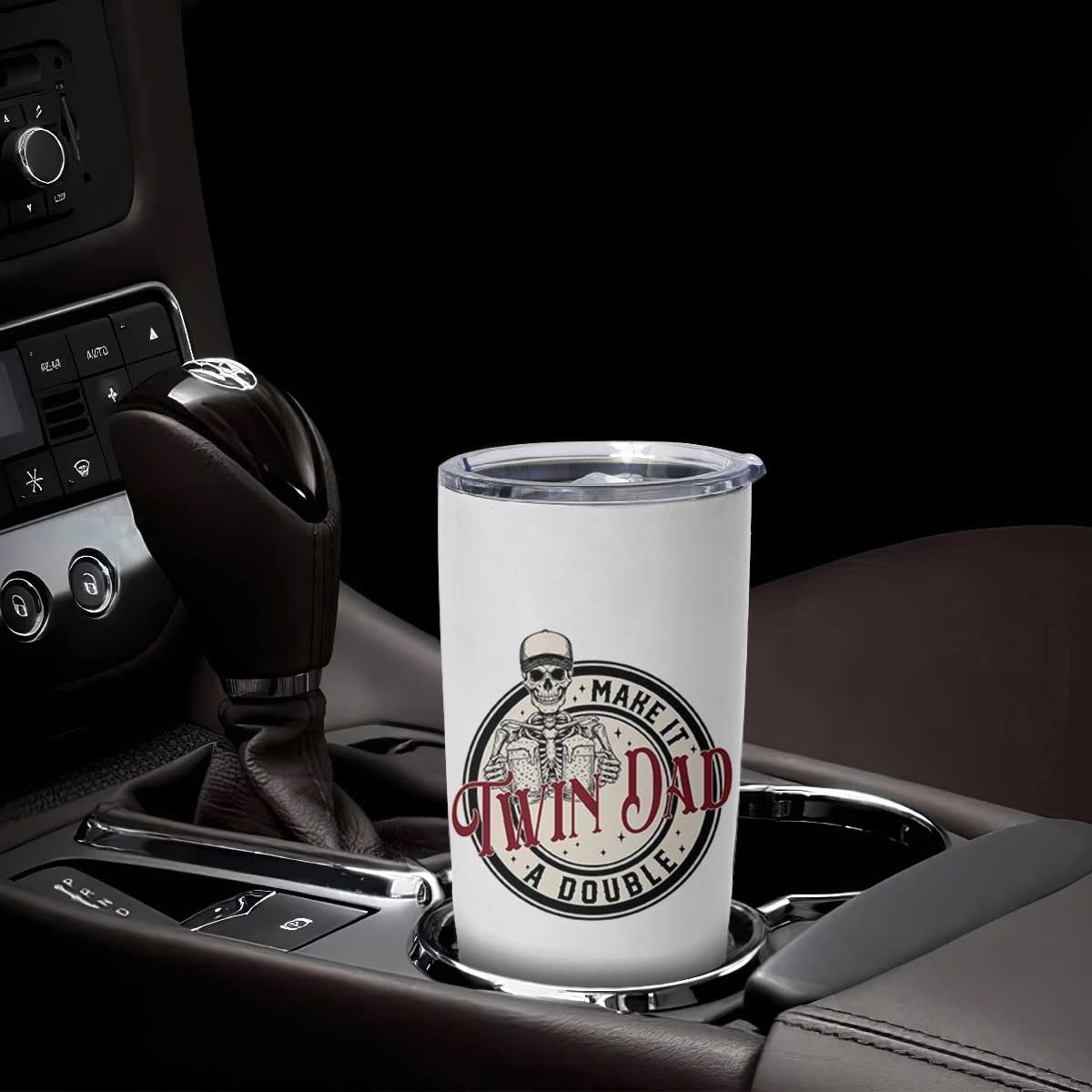 Funny Skeleton Twin Dad Make It A Double Tumbler Cup Expecting Fathers Day Gift TS12 Print Your Wear