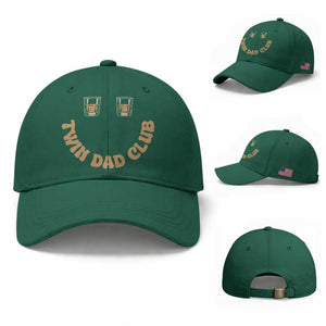 Twin Dad Club Baseball Cap Funny Father Of Twins Fathers Day Gift TS12 Baseball Cap Universal Fit Irish Green Print Your Wear