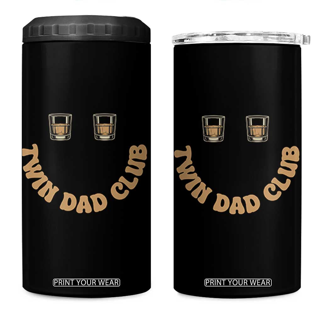 Twin Dad Club 4 in 1 Can Cooler Tumbler Funny Father Of Twins Fathers Day Gift TS12 One Size: 16 oz Black Print Your Wear