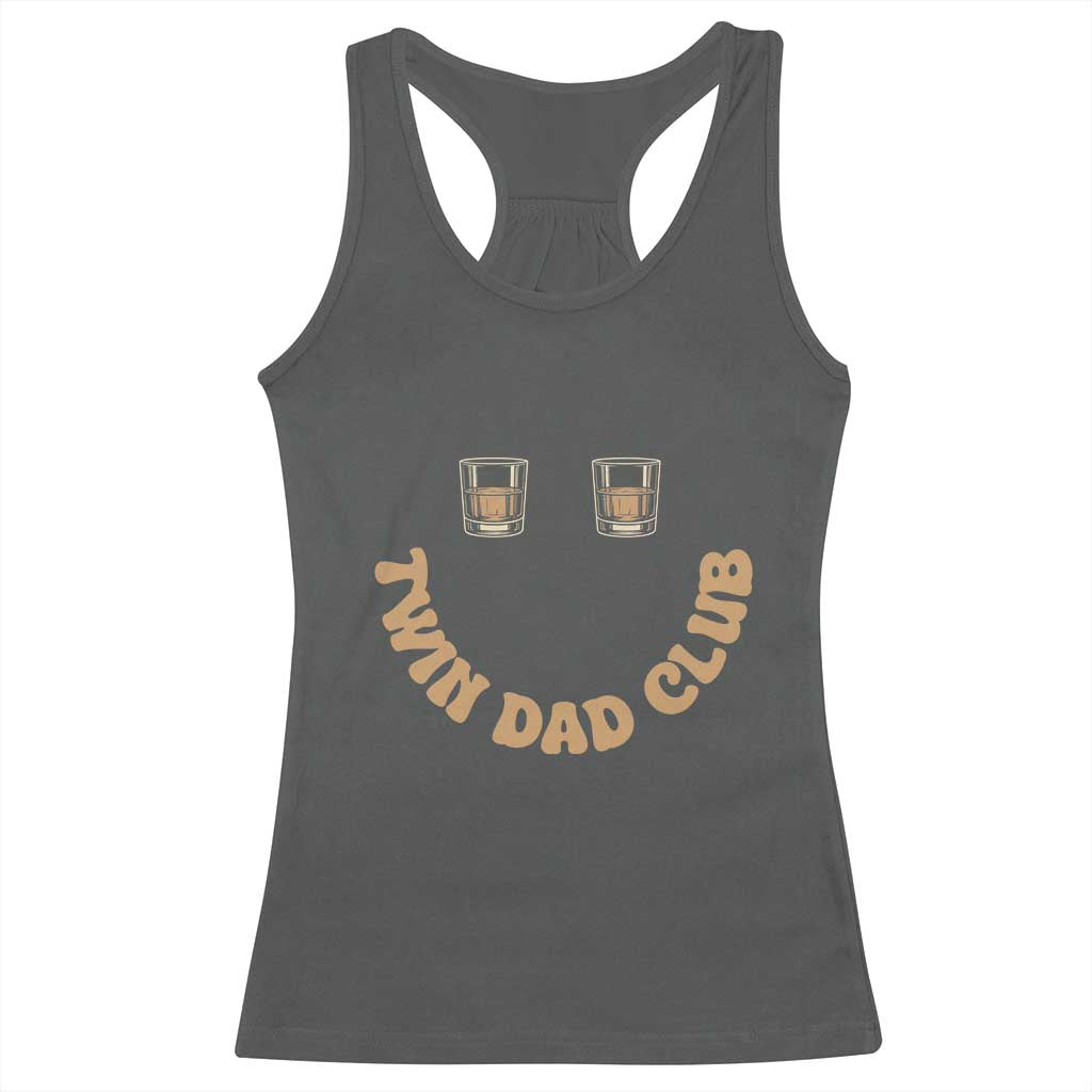 Twin Dad Club Racerback Tank Top Funny Father Of Twins Fathers Day Gift TS12 Dark Heather Print Your Wear