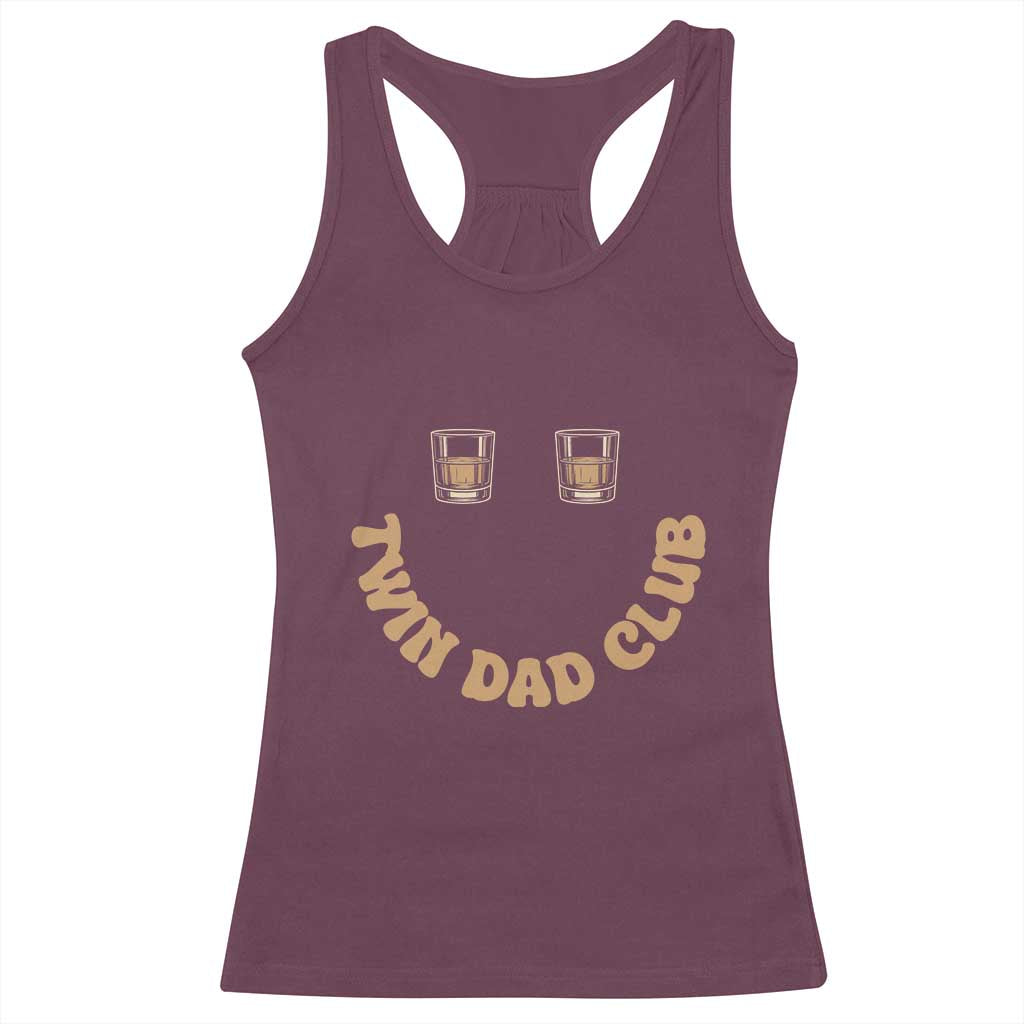 Twin Dad Club Racerback Tank Top Funny Father Of Twins Fathers Day Gift TS12 Maroon Print Your Wear