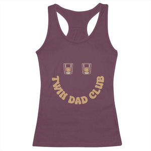 Twin Dad Club Racerback Tank Top Funny Father Of Twins Fathers Day Gift TS12 Maroon Print Your Wear