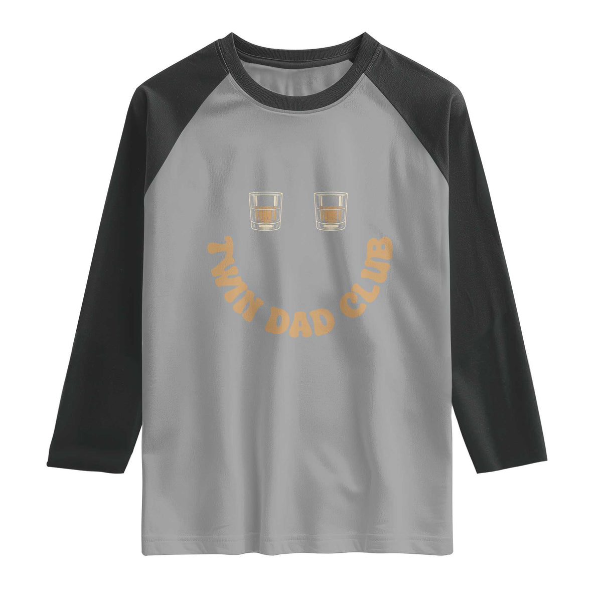 Twin Dad Club Raglan Shirt Funny Father Of Twins Fathers Day Gift TS12 Sport Gray Black Print Your Wear