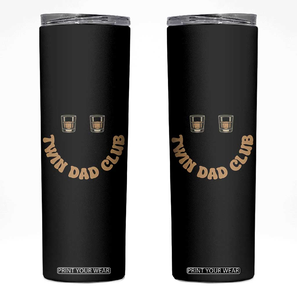 Twin Dad Club Skinny Tumbler Funny Father Of Twins Fathers Day Gift TS12 Black Print Your Wear