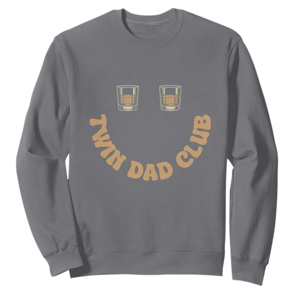Twin Dad Club Sweatshirt Funny Father Of Twins Fathers Day Gift TS12 Charcoal Print Your Wear
