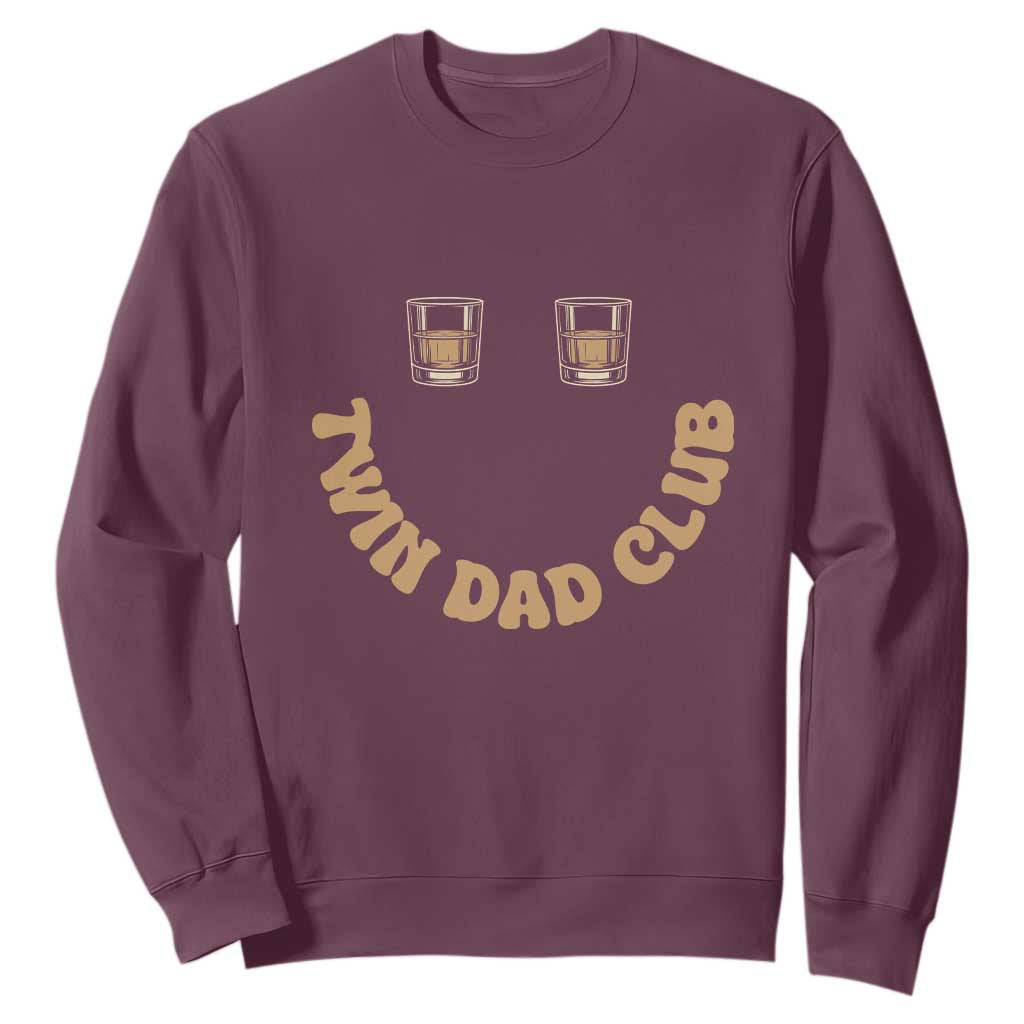 Twin Dad Club Sweatshirt Funny Father Of Twins Fathers Day Gift TS12 Maroon Print Your Wear