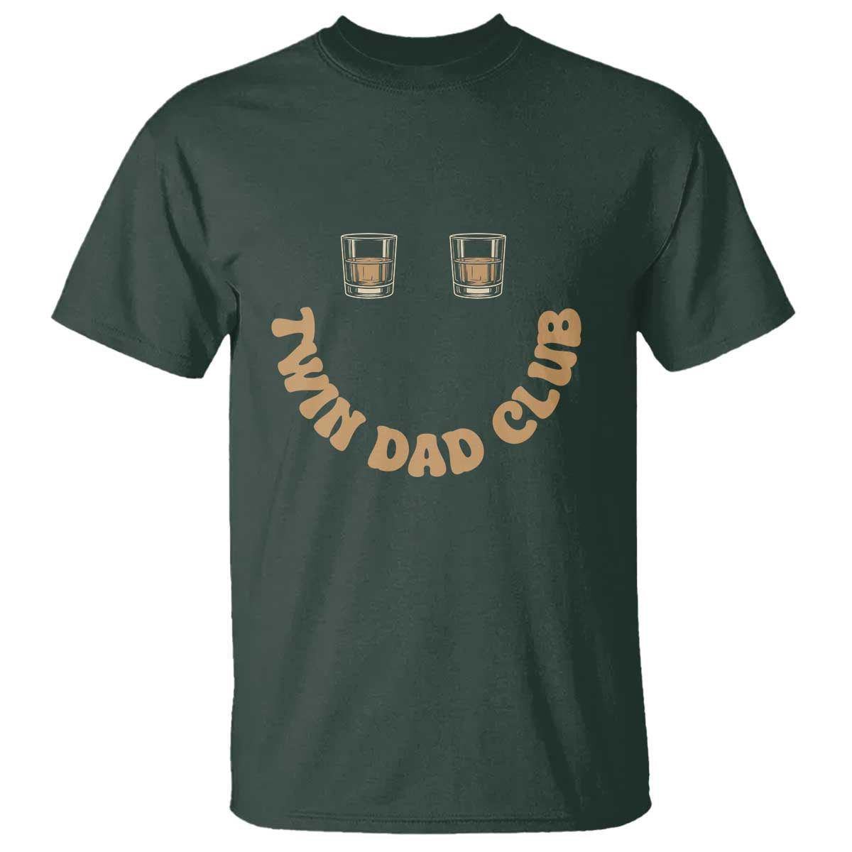 Twin Dad Club T Shirt Funny Father Of Twins Fathers Day Gift TS12 Dark Forest Green Print Your Wear