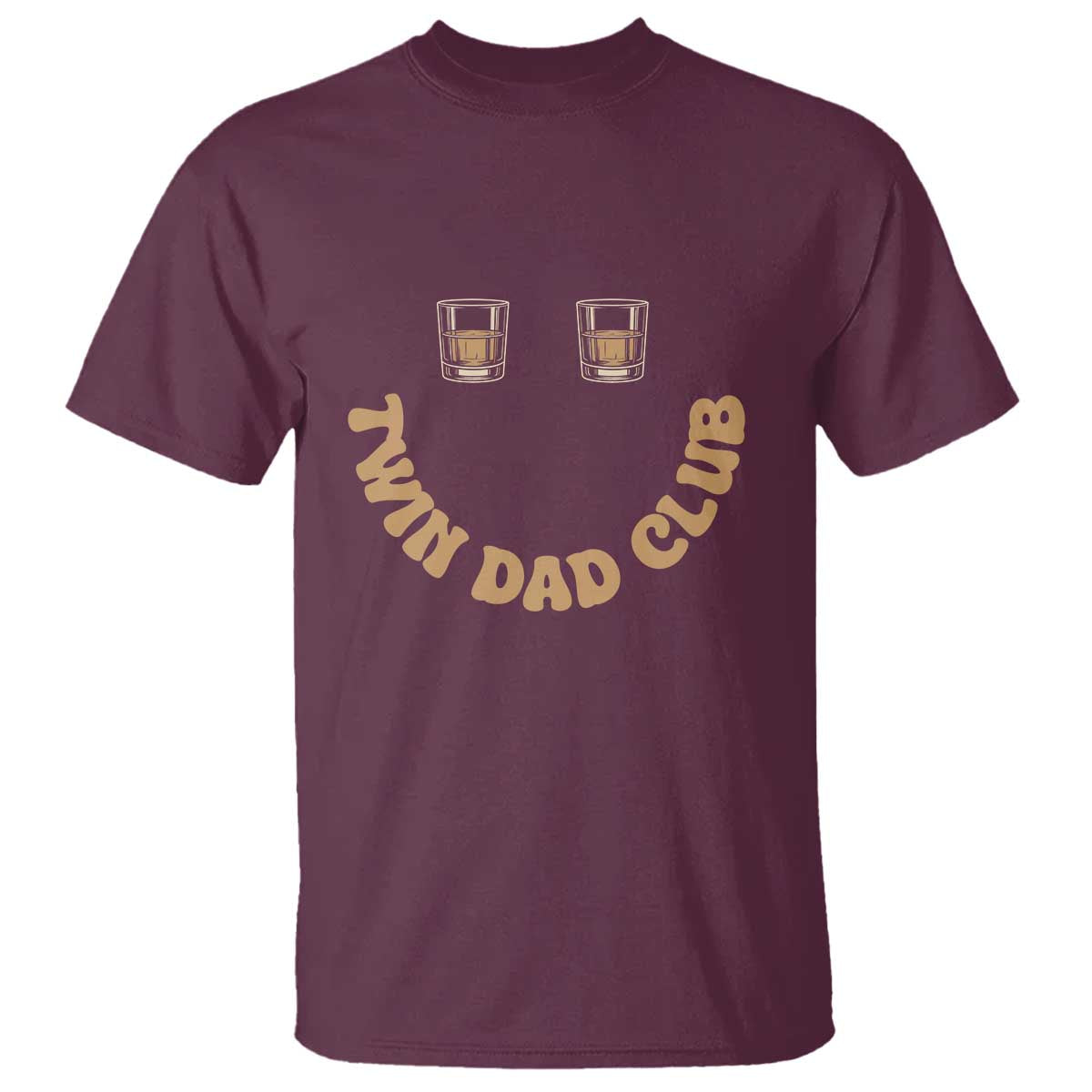 Twin Dad Club T Shirt Funny Father Of Twins Fathers Day Gift TS12 Maroon Print Your Wear