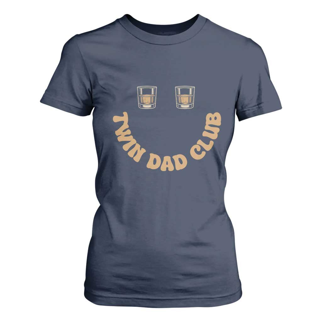 Twin Dad Club T Shirt For Women Funny Father Of Twins Fathers Day Gift TS12 Navy Print Your Wear