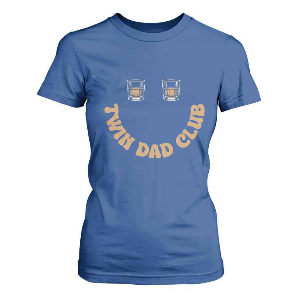 Twin Dad Club T Shirt For Women Funny Father Of Twins Fathers Day Gift TS12 Royal Blue Print Your Wear