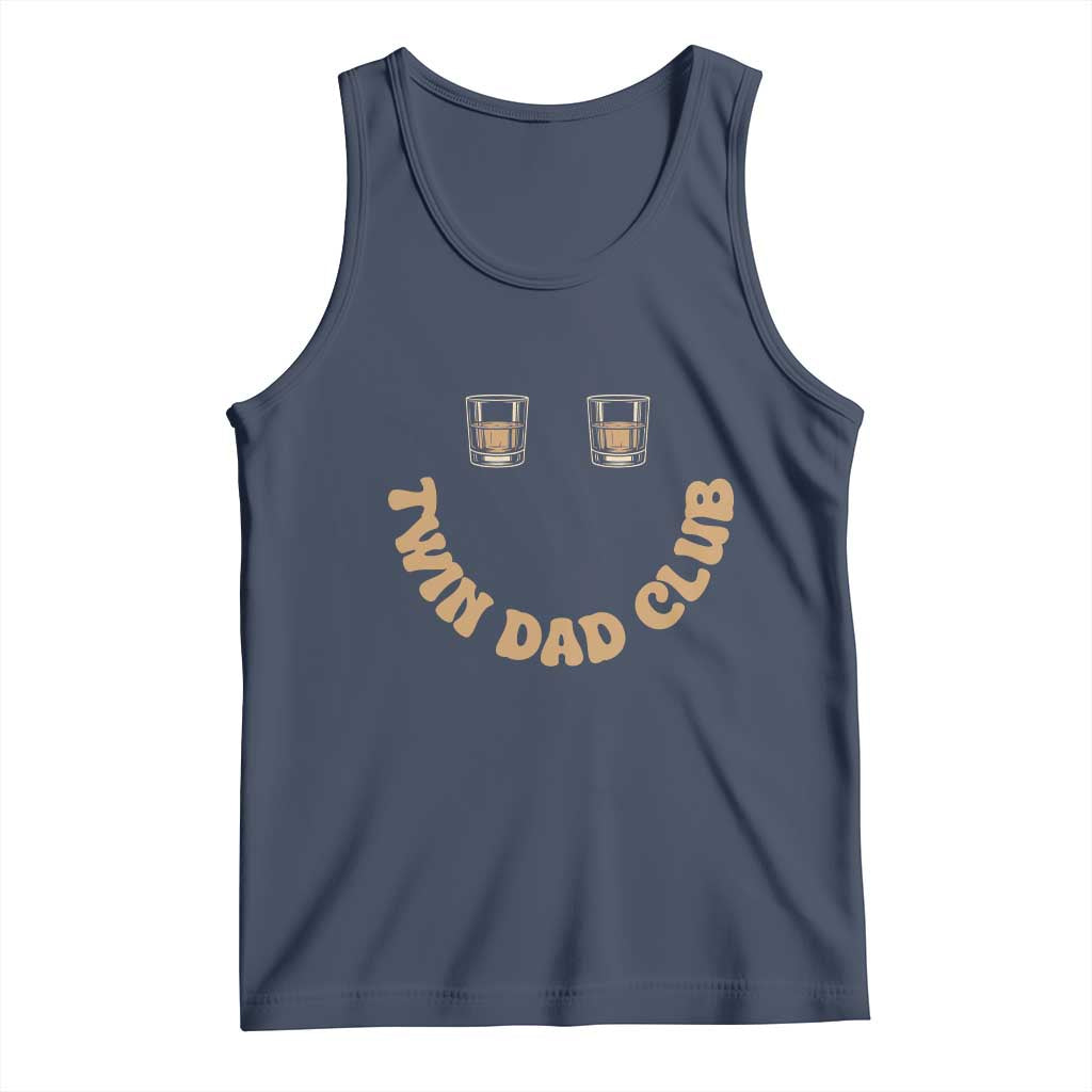 Twin Dad Club Tank Top Funny Father Of Twins Fathers Day Gift TS12 Navy Print Your Wear