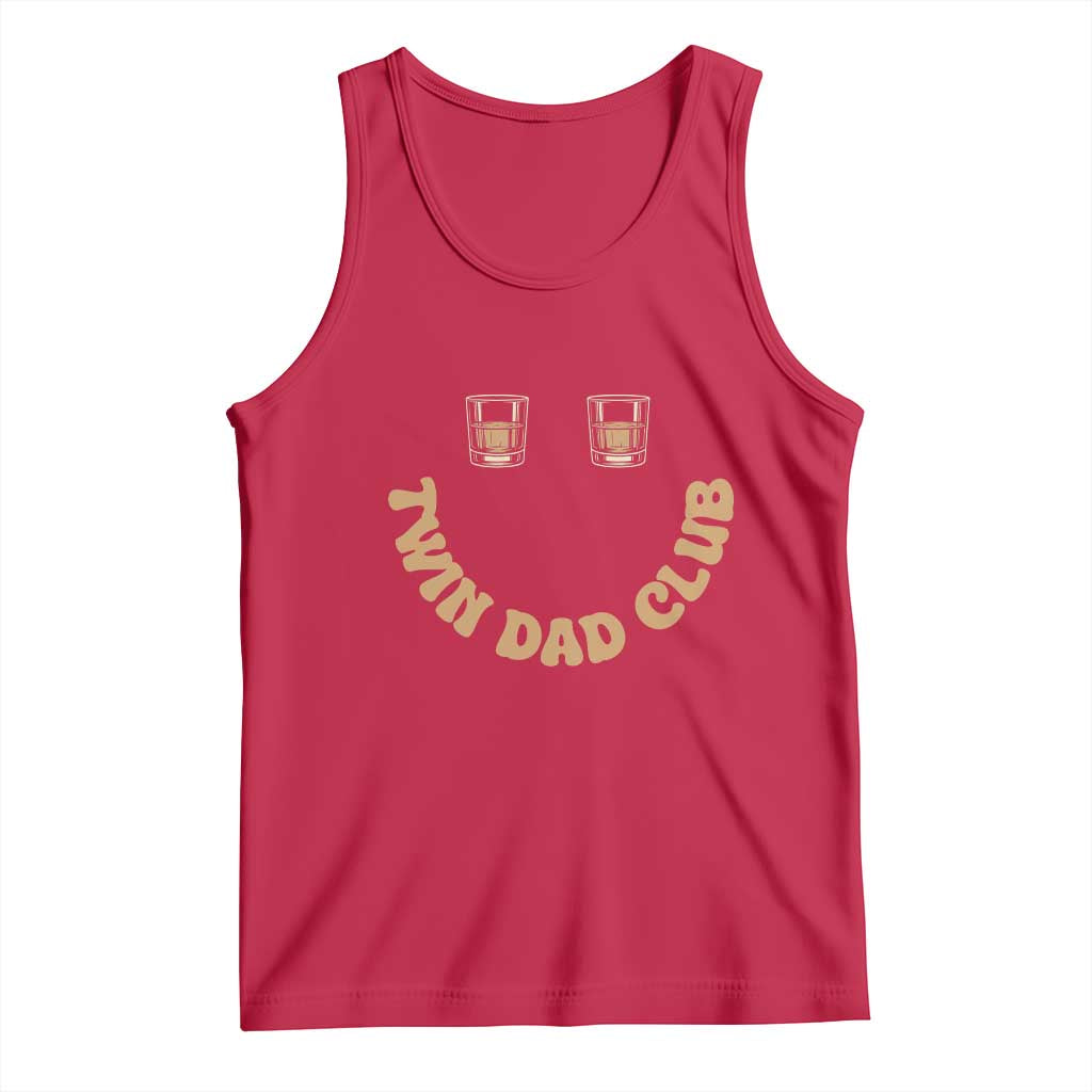 Twin Dad Club Tank Top Funny Father Of Twins Fathers Day Gift TS12 Red Print Your Wear