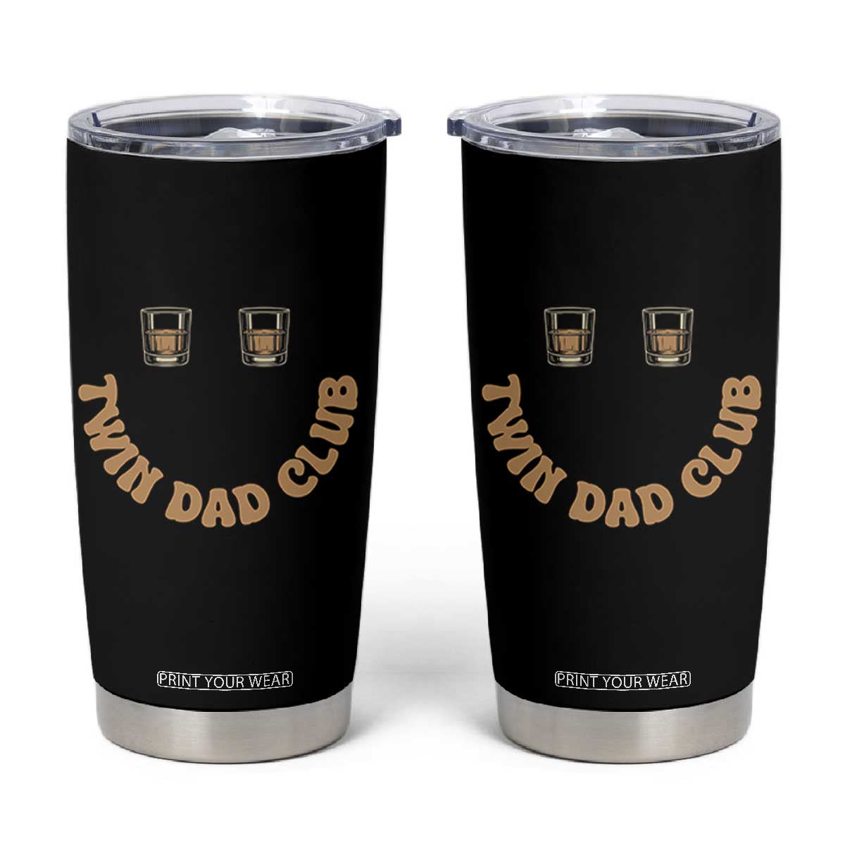 Twin Dad Club Tumbler Cup Funny Father Of Twins Fathers Day Gift TS12 Black Print Your Wear