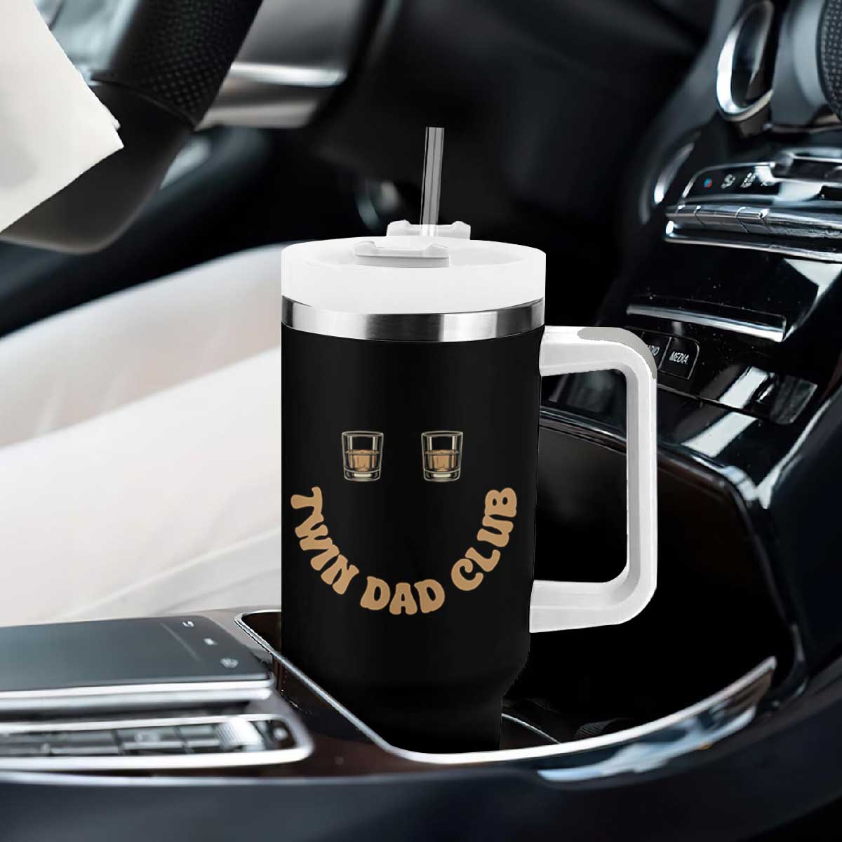 Twin Dad Club Tumbler With Handle Funny Father Of Twins Fathers Day Gift