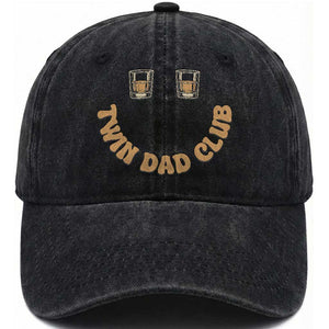 Twin Dad Club Washed Cotton Baseball Cap Funny Father Of Twins Fathers Day Gift TS12 Print Your Wear