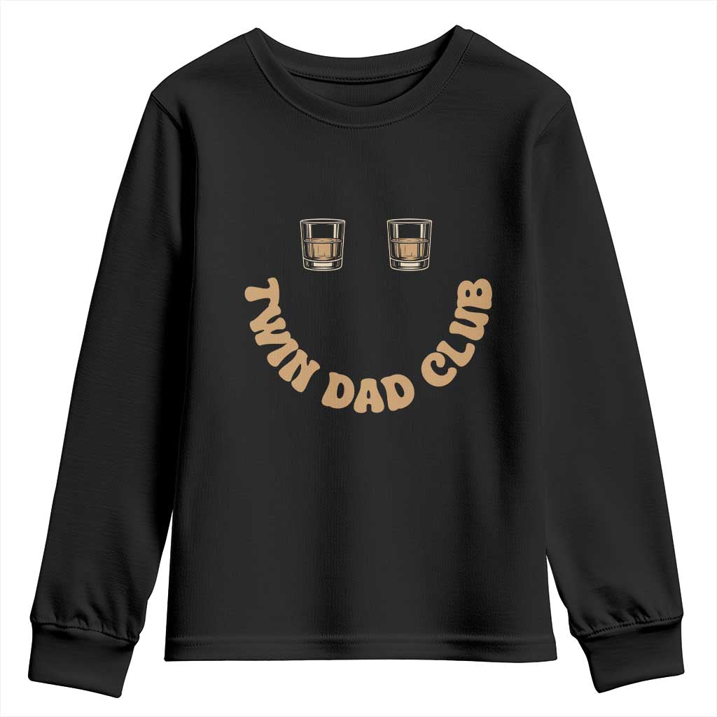 Twin Dad Club Youth Sweatshirt Funny Father Of Twins Fathers Day Gift TS12 Black Print Your Wear