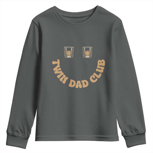 Twin Dad Club Youth Sweatshirt Funny Father Of Twins Fathers Day Gift TS12 Dark Heather Print Your Wear