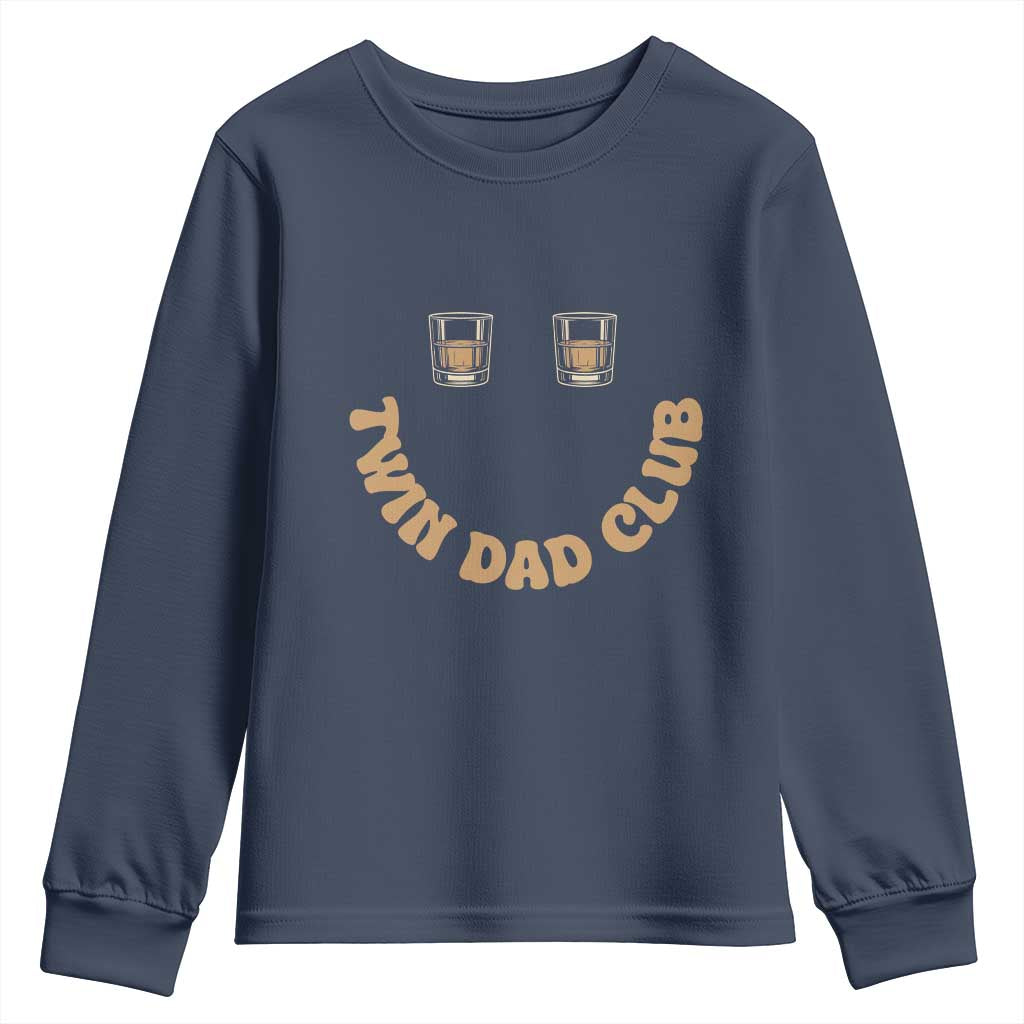 Twin Dad Club Youth Sweatshirt Funny Father Of Twins Fathers Day Gift TS12 Navy Print Your Wear