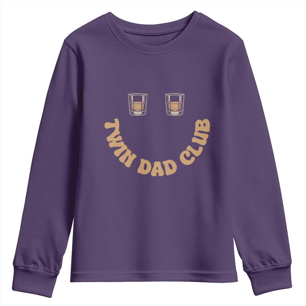 Twin Dad Club Youth Sweatshirt Funny Father Of Twins Fathers Day Gift TS12 Purple Print Your Wear