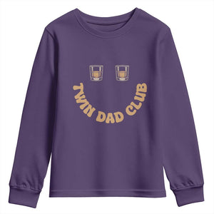 Twin Dad Club Youth Sweatshirt Funny Father Of Twins Fathers Day Gift TS12 Purple Print Your Wear