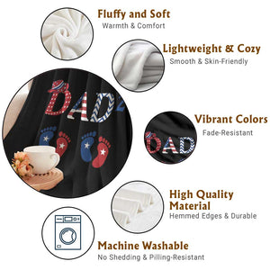 Patriotic Twin Dad American Flag Throw Blanket Father Of Twins USA Gift TS12 Print Your Wear