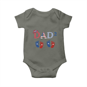 Patriotic Twin Dad American Flag Baby Onesie Father Of Twins USA Gift TS12 Military Green Print Your Wear