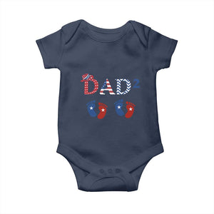 Patriotic Twin Dad American Flag Baby Onesie Father Of Twins USA Gift TS12 Navy Print Your Wear