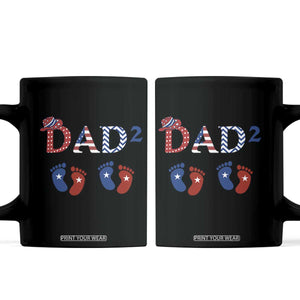 Patriotic Twin Dad American Flag Coffee Mug Father Of Twins USA Gift TS12 Black Print Your Wear