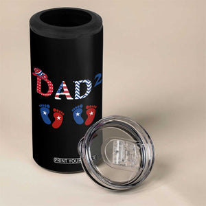 Patriotic Twin Dad American Flag 4 in 1 Can Cooler Tumbler Father Of Twins USA Gift TS12 Print Your Wear