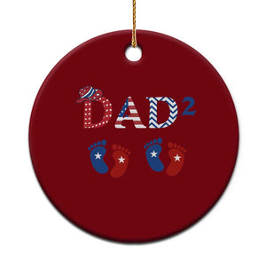Patriotic Twin Dad American Flag Ceramic Ornament Father Of Twins USA Gift TS12 1pc Red Print Your Wear