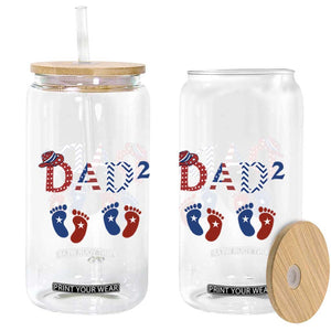 Patriotic Twin Dad American Flag Glass Can Father Of Twins USA Gift TS12 Print Your Wear