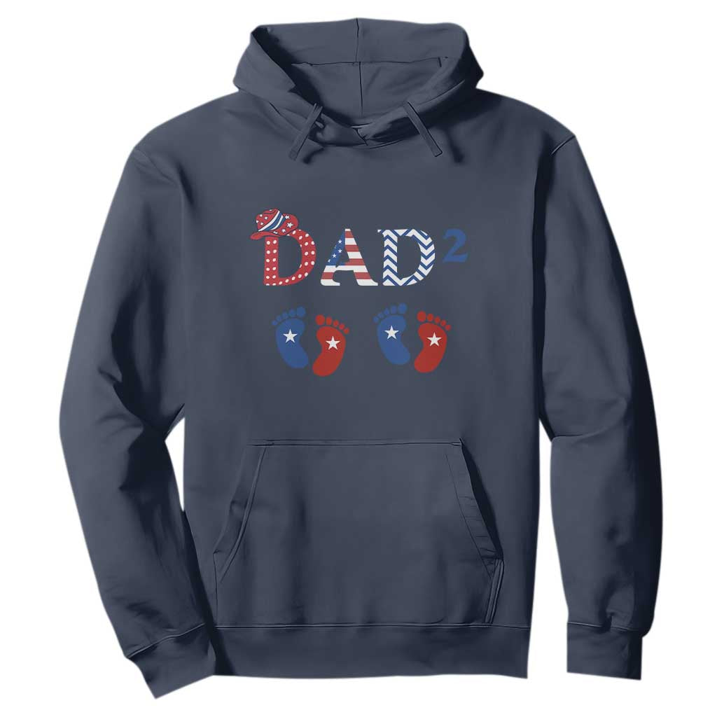 Patriotic Twin Dad American Flag Hoodie Father Of Twins USA Gift TS12 Navy Print Your Wear