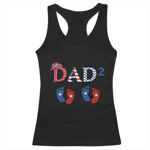 Patriotic Twin Dad American Flag Racerback Tank Top Father Of Twins USA Gift TS12 Black Print Your Wear