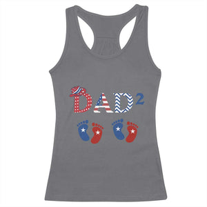 Patriotic Twin Dad American Flag Racerback Tank Top Father Of Twins USA Gift TS12 Charcoal Print Your Wear