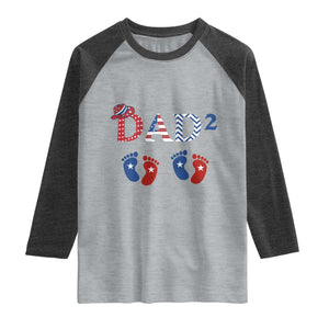Patriotic Twin Dad American Flag Raglan Shirt Father Of Twins USA Gift