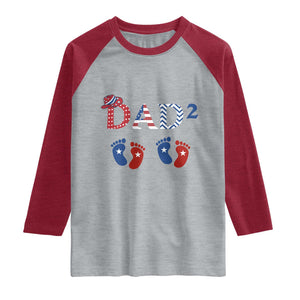 Patriotic Twin Dad American Flag Raglan Shirt Father Of Twins USA Gift