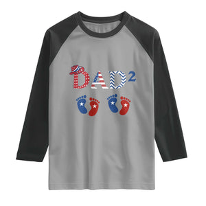 Patriotic Twin Dad American Flag Raglan Shirt Father Of Twins USA Gift