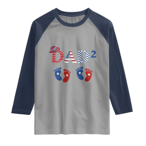 Patriotic Twin Dad American Flag Raglan Shirt Father Of Twins USA Gift