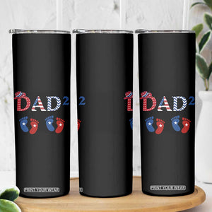 Patriotic Twin Dad American Flag Skinny Tumbler Father Of Twins USA Gift TS12 Print Your Wear