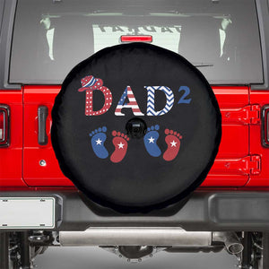 Patriotic Twin Dad American Flag Spare Tire Cover Father Of Twins USA Gift TS12 Black Print Your Wear