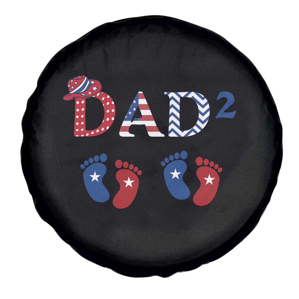 Patriotic Twin Dad American Flag Spare Tire Cover Father Of Twins USA Gift TS12 Print Your Wear