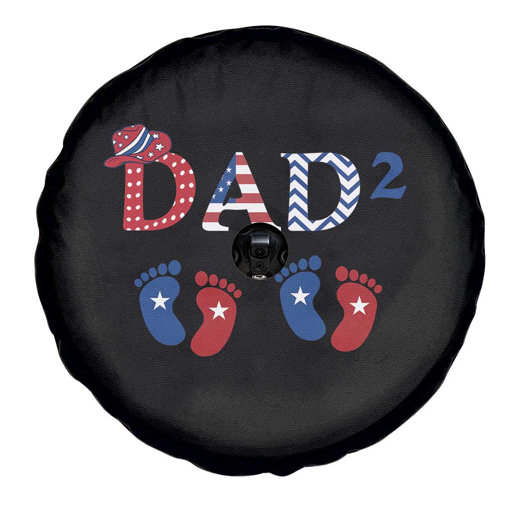 Patriotic Twin Dad American Flag Spare Tire Cover Father Of Twins USA Gift TS12 Print Your Wear