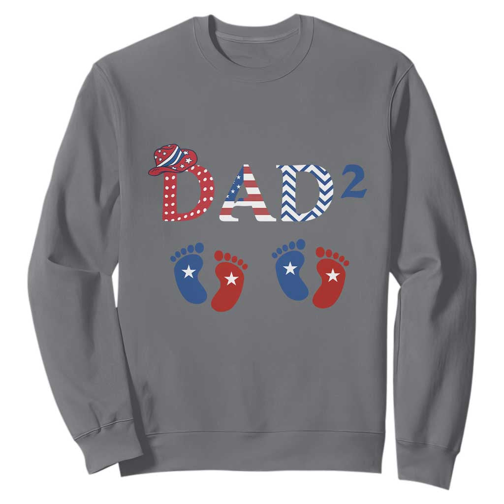 Patriotic Twin Dad American Flag Sweatshirt Father Of Twins USA Gift TS12 Charcoal Print Your Wear